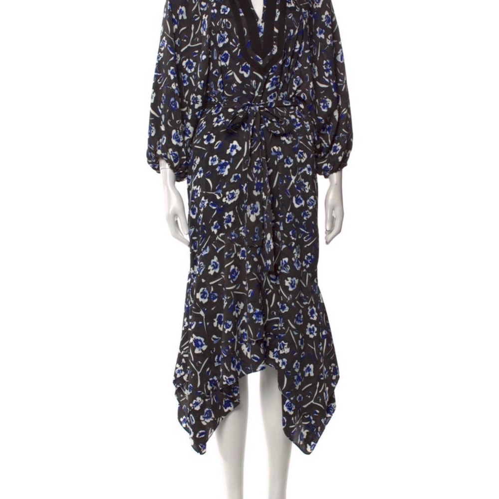 Tory Burch Black and Blue Floral Dress